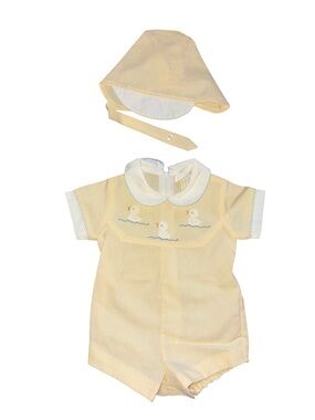 VTG baby collared ducks onesie + hat baby togs 3-6 months